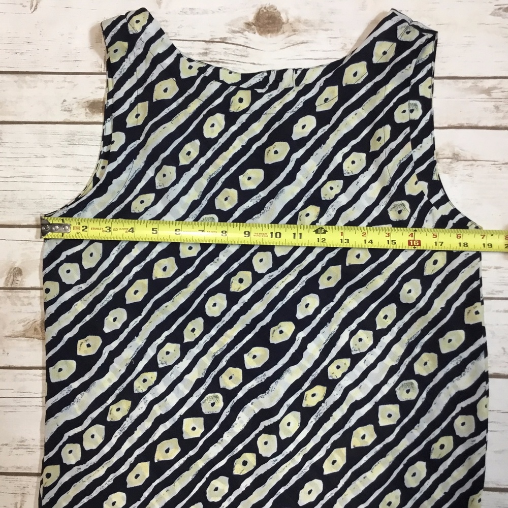 Vintage German Dark Blue Pale Yellow Tank Top Sz 8 - Picture 7 of 8